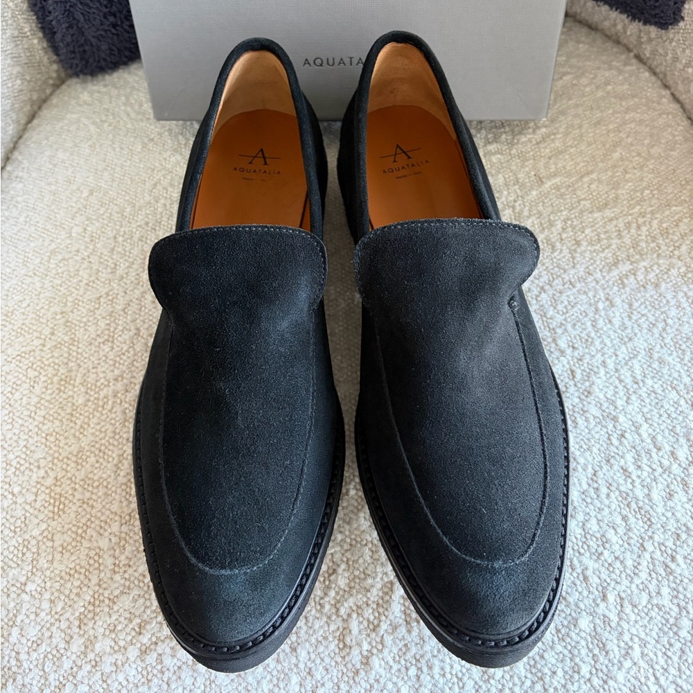 Aquatalia Women's Kelsey Weatherproof Suede Platform Loafers~ size 9 - Picture 3 of 15